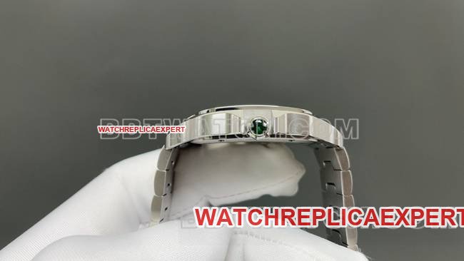 Best replica watch CartierMLF factory Santos green hollow disc mechanical side live photo