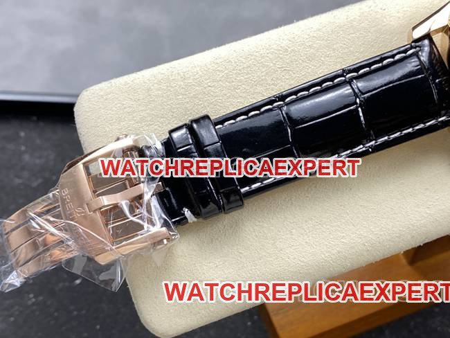 Best replica watch aviation chronographBLS factory Breitlingrose gold silver gray plate leather strap model clasplive photos