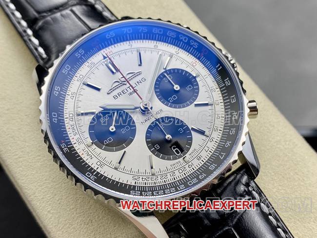 Relógio Super Clone BLS Factory Aviation Cronógrafo Breitling Mostrador Cinza Prateado Pulseira Marrom Modelo Breitling — detailed review and buying guide | Watch Replica Expert