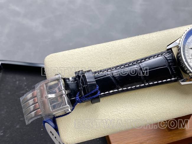 Super clone watch BLS factory aviation chronographBreitling silver gray plate brown leather strap model clasplive photos