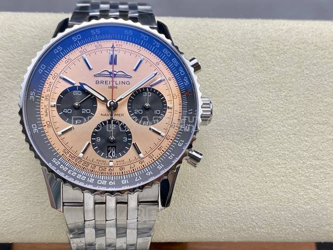 Super clone watch BreitlingBLS factory aviation chronograph copper plate steel bracelet model front live photo