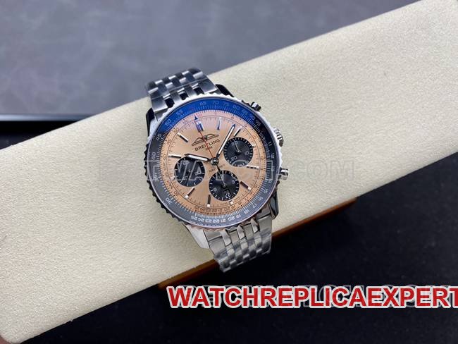 Super clone watch BreitlingBLS factory aviation chronograph copper plate steel bracelet model front live photo