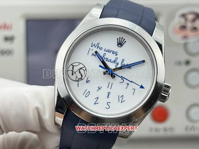 1:1replica watch magnetic type VS FactoryRolexwhite dial rubber type front live photo