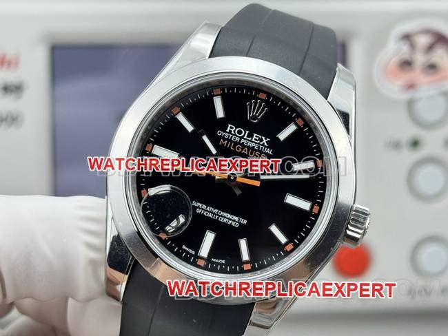 top-tier replica watch magnetic type VS FactoryRolexblack dial black rubber model front live photo