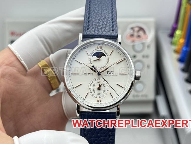 1:1 Replik-Uhren Portofino GR Factory Vanguard Modelle mit weißem Zifferblatt und blauem Armband — luxury replica watch guide | Watch Replica Expert