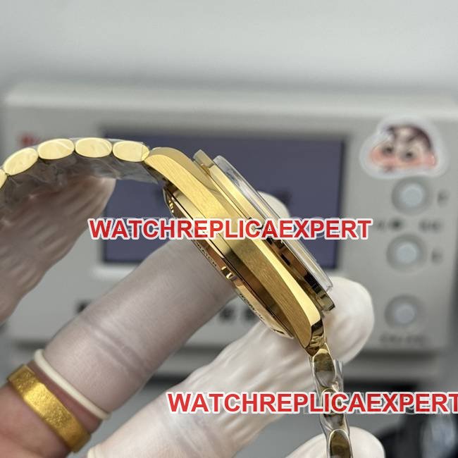 Best replica watch Speedmaster N1 factory Omega gold plate yellow goldsteel bracelet model side live photo