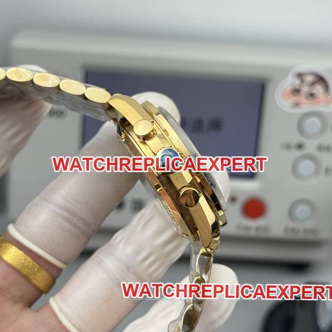 Best replica watch Speedmaster N1 factory Omega gold plate yellow goldsteel bracelet model side live photo