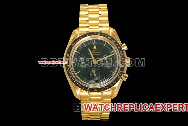 Montre Replica Omega 1:1 Usine N1 Speedmaster Cadran Vert Bracelet Acier Doré — luxury replica watch guide | Watch Replica Expert
