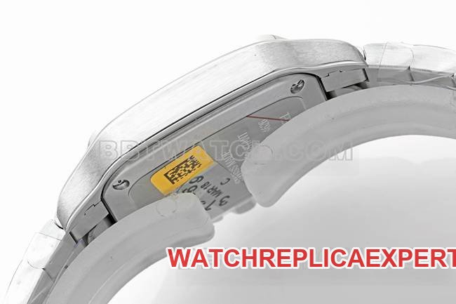 top-tier replica watch Santos Cartiersilver dialdiamond bezelquartz movementside live photo
