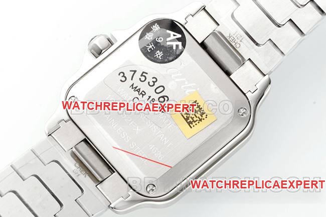 top-tier replica watch Santos Cartiersilver dialdiamond bezelquartz movementcaseback live photo