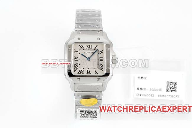 Beste Replik-Uhren Cartier Santos Quarzwerk mit silbernem Zifferblatt — detailed review and buying guide | Watch Replica Expert