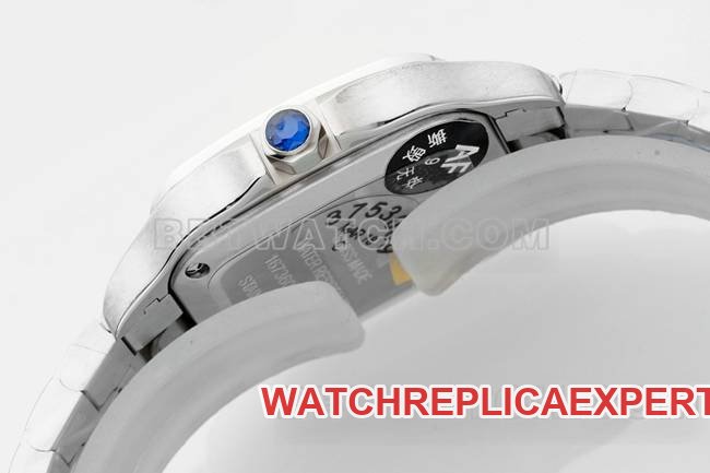 Best replica watch Santos Cartiersilver dialquartz movementside live photo