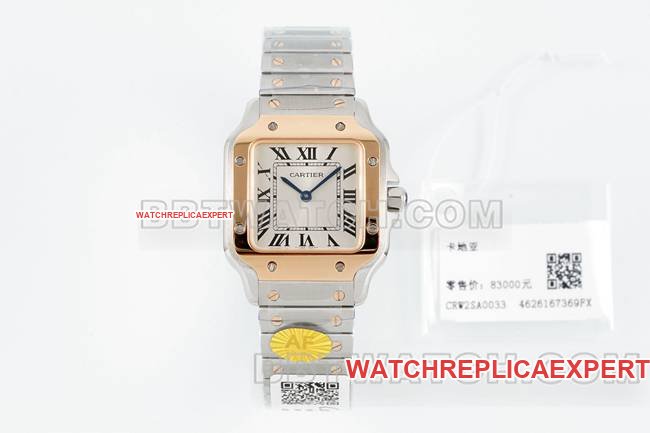 Cartier Santos Esfera plateada Bisel de oro rosa Movimiento de cuarzo Las mejores réplicas de relojes — detailed review and buying guide | Watch Replica Expert