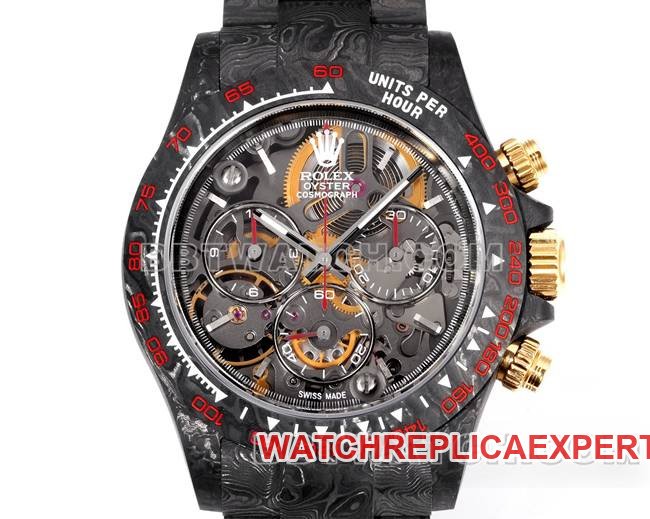 top-tier replica watch TWF factory Rolex Daytona carbon fiber modified custom red front live photo