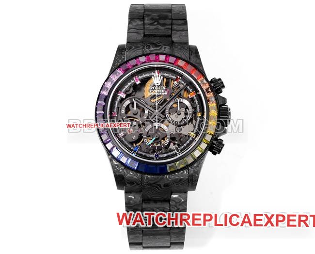 Meilleures répliques de montres TWF Factory Rolex Daytona Custom Carbon Fiber Rainbow Diamond Bezel — detailed review and buying guide | Watch Replica Expert