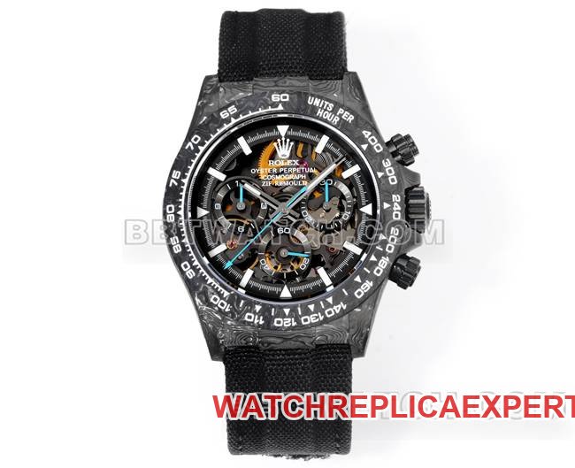 Réplica de relojes Rolex Daytona TW de fábrica Placa negra Caja negra Correa de nailon negra Fibra de carbono 40X12.4 — luxury replica watch guide | Watch Replica Expert
