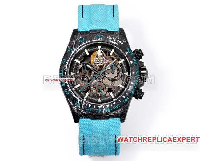 Relojes Rolex Super Clone TW Factory Daytona Esfera negra Caja negra Correa de nailon azul — luxury replica watch guide | Watch Replica Expert