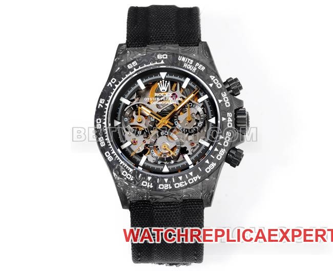 Rolex Daytona, schwarzes Zifferblatt, schwarzes Gehäuse, schwarzes Nylonarmband, TW Factory Super Clone-Uhr aus Kohlefaser — detailed review and buying guide | Watch Replica Expert