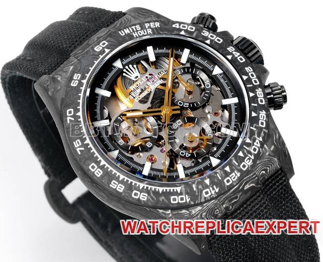 Best replica watch TW factory Rolex Daytonablack dial black shell black nylon bracelet front live photo