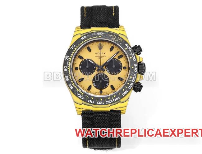 Beste Replik-Uhren TW Factory Rolex Daytona Gelbe Platte Gelbes Gehäuse Schwarzes Nylonarmband 40X12,4 Kohlefaser — detailed review and buying guide | Watch Replica Expert