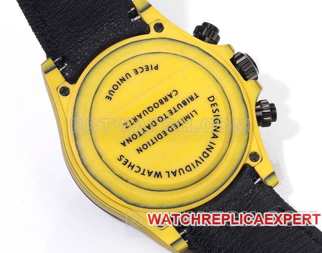 Best replica watches TW factory Rolex Daytona yellow disk yellow case black nylon strap back actual photo