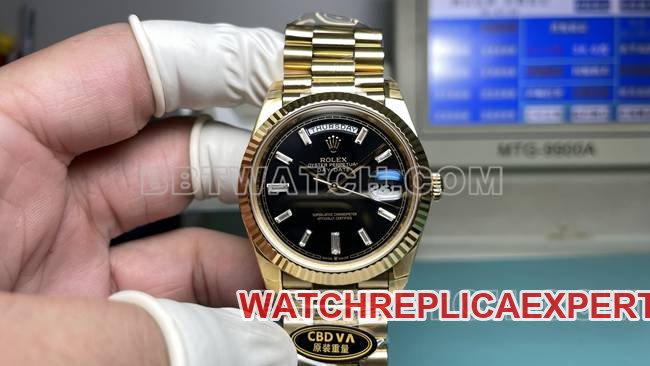 Rolex Day-Date 3255 Mechanical Black Dial 40mm from CBD Factory, 18K Yellow Gold and 219 Grams