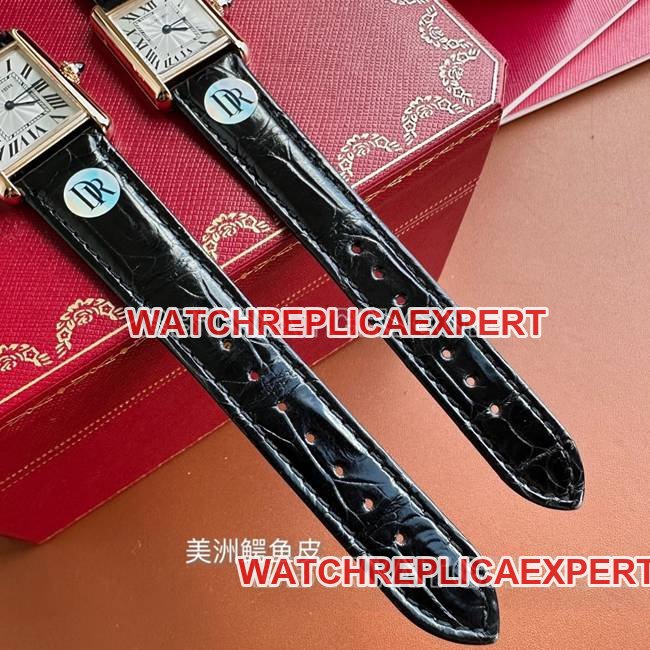 1:1replica watch DR factory tank Cartier silver gray plate rose gold shell quartz black braceletlive photos