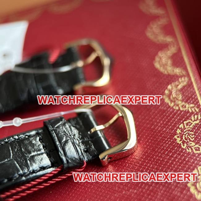 1:1replica watch DR factory tank Cartier silver gray plate rose gold shell quartz black braceletclasplive photos
