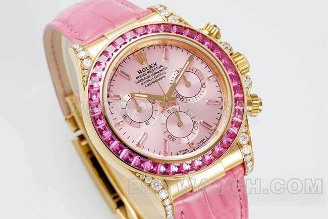 Rolex Daytona PPM Factory 126538TRO Réplique de montre à cadran rose et lunette en moissanite — luxury replica watch guide | Watch Replica Expert