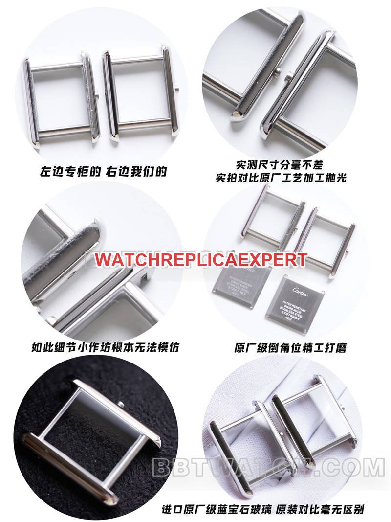 Original factory Cartiertop-tier replica watch tank silver white dial genuine and fake comparison review front live photo