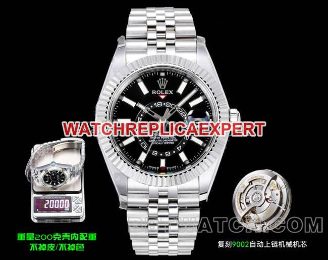 Rolex Super Clone Sky-Dweller AR+ Factory Black Dial Mechanical 2026-03-09 Navigator 200g Versión de contrapeso — luxury replica watch guide | Watch Replica Expert