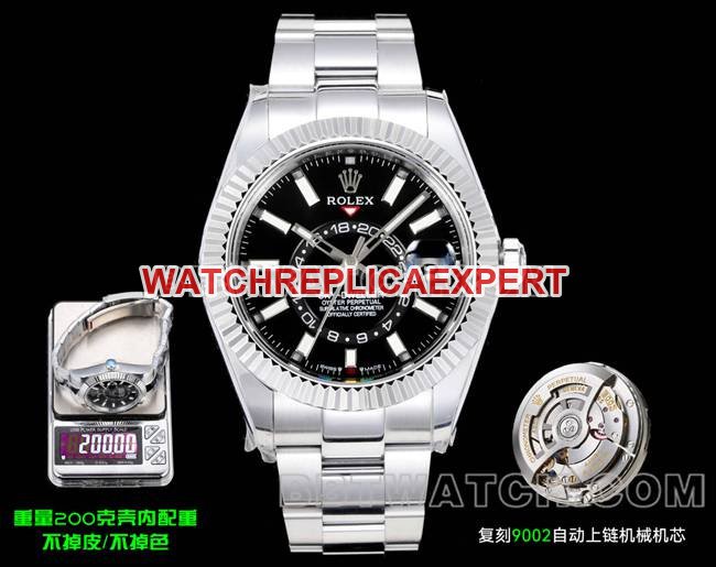 Rolex Sky-Dweller AR+ Factory Reloj Réplica 1:1 con Esfera Negra y Brazalete de Acero Mecánico — luxury replica watch guide | Watch Replica Expert