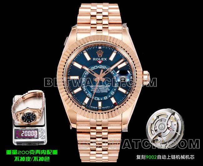 Meilleure réplique de montre AR + Factory Rolex Navigator Cadran bleu Mécanique Bracelet en acier or rose 200g Version contrepoids — detailed review and buying guide | Watch Replica Expert