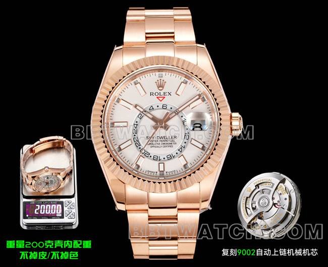 Rolex AR+ Factory Réplique 1:1 de la montre mécanique Sky-Dweller à cadran blanc en or rose — detailed review and buying guide | Watch Replica Expert