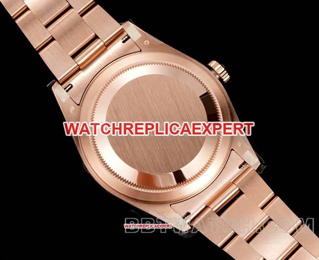 top-tier replica watch RolexAR+ factory pilot blue dial mechanical rose goldcaseback live photo