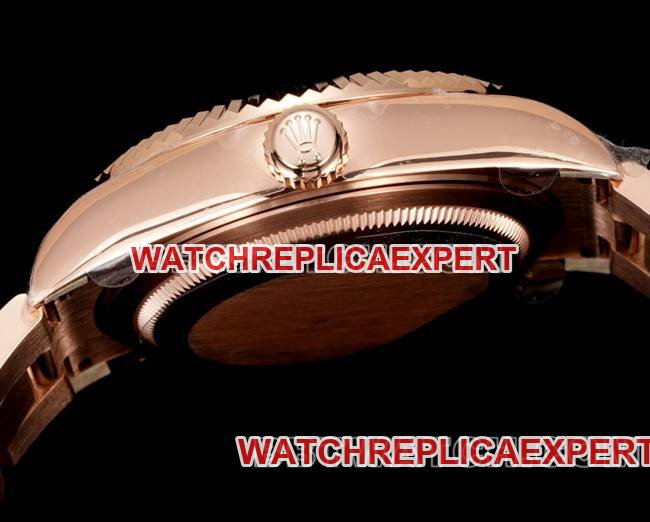 top-tier replica watch RolexAR+ factory pilot blue dial mechanical rose goldside live photo