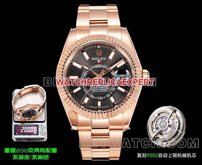Mejor réplica Rolex AR+ Factory Navigator Esfera negra Mecánico Oro rosa 200 g Versión de contrapeso — luxury replica watch guide | Watch Replica Expert