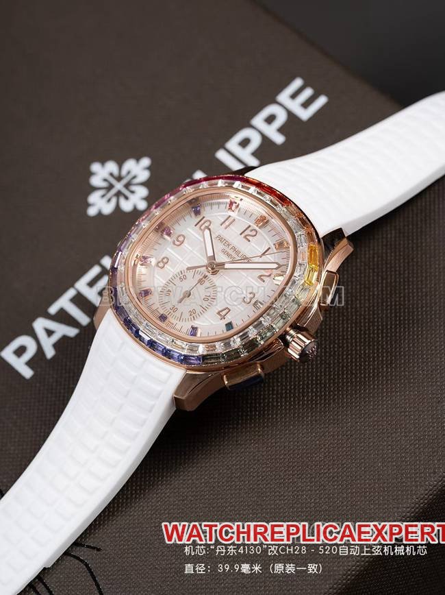 Best replica watch PPM factory Patek PhilippeAquanaut mechanical white rubber braceletfront live photo