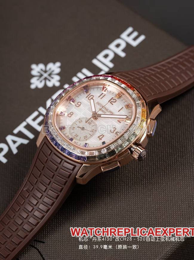 Best replica watch PPM factory Patek PhilippeAquanaut mechanical brown rubber braceletfront live photo