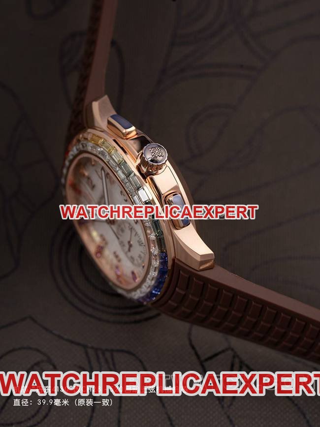 Best replica watch PPM factory Patek PhilippeAquanaut mechanical brown rubber braceletside live photo