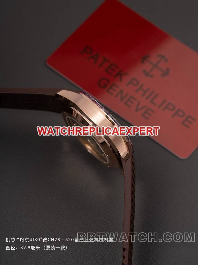 Best replica watch PPM factory Patek PhilippeAquanaut mechanical brown rubber braceletside live photo