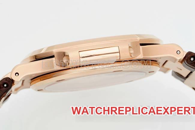 1:1replica watch NautilusDDF factory Patek Philippewhite dial leather bracelet5711side live photo