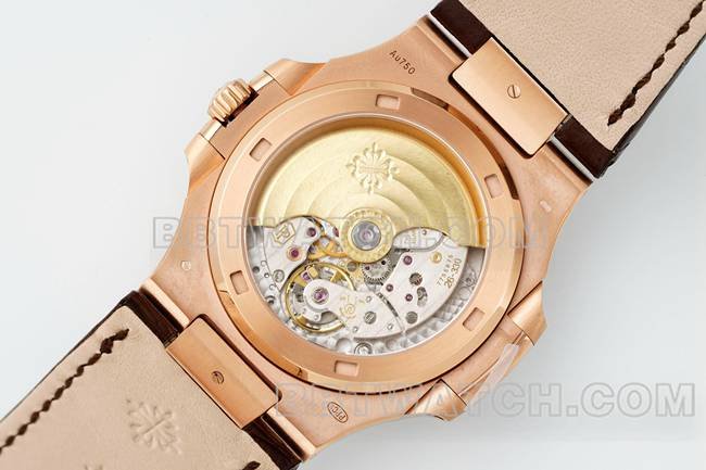 1:1replica watch NautilusDDF factory Patek Philippewhite dial leather bracelet5711caseback live photo