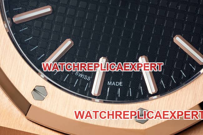 super clone watch DDF factory Audemars PiguetRoyal Oakblack dialrose gold4302 mechanical 15510front live photo