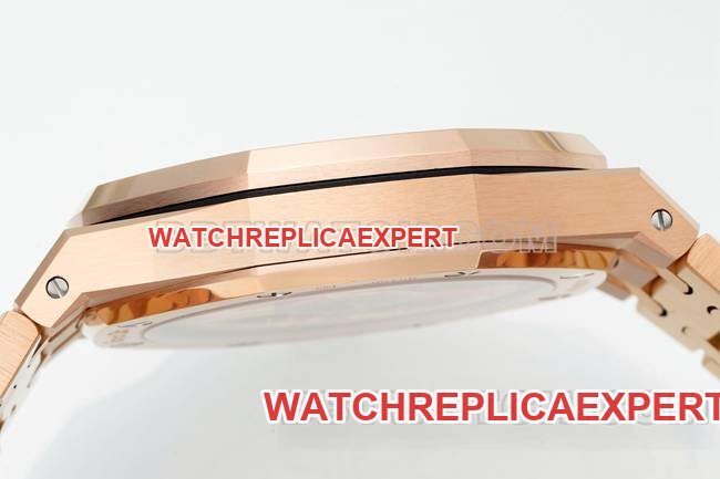 Super clone watch DDF factory Audemars PiguetRoyal Oakblack dialrose gold4302 mechanical 15510side live photo