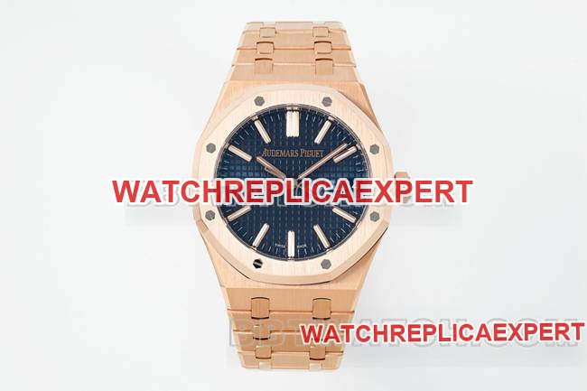 Audemars Piguet Royal Oak Blaues Zifferblatt Roségold 4302 Mechanisch 15510 DDF Factory Beste Replik-Uhr — luxury replica watch guide | Watch Replica Expert
