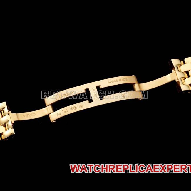 top-tier replica watch cheetah BBa factory Cartierwhite dialyellow goldsteel braceletquartzclasplive photos