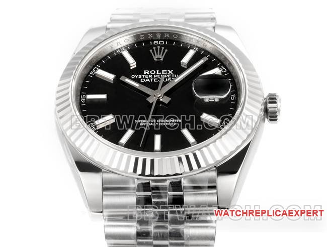 1:1replica watch JF factory log Rolexblack dial3235 mechanical 41mm front live photo