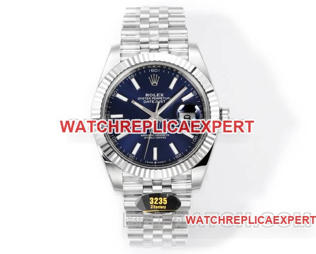 Reloj Super Clone JF Factory Rolex Datejust 41 mm Reloj mecánico con esfera azul profundo 3235 — luxury replica watch guide | Watch Replica Expert