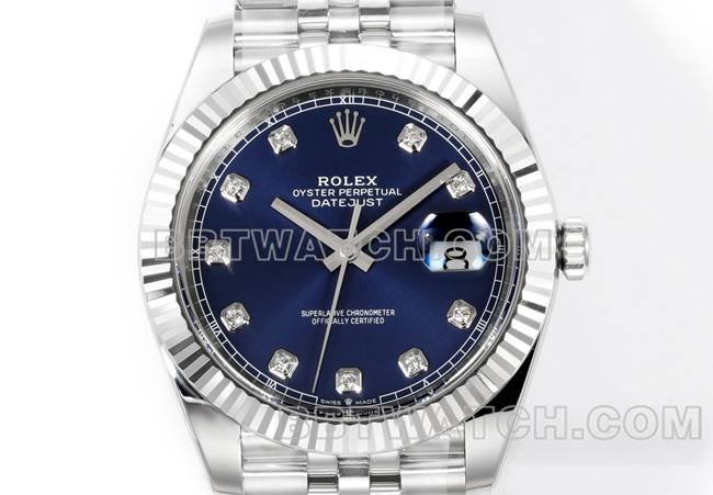 Best replica watch log JF factory Rolex deep blue dial3235 mechanical 41mm front live photo